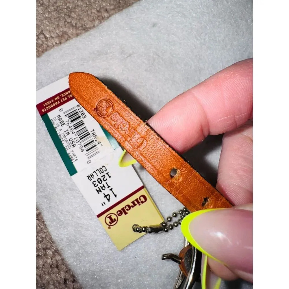 Circle T  Honey patina Leather Dog Collar 14" & 12” BOTH FOR 20 - Picture 8 of 8